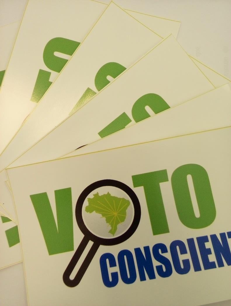 Ações de Conscientização do Eleitor Campanha VOTO CONSCIENTE com a intenção de despertar o espírito de cidadania dos eleitores.