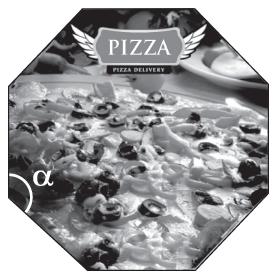 14) (Supletivo 2011). A figura, abaixo, representa uma embalagem de pizza que tem a forma de um octógono regular.