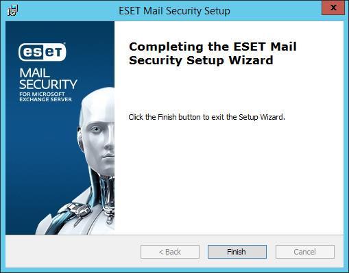 primeira vez que abrirmos o ESET Mail Security for Microsoft