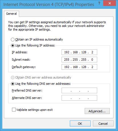 Configurar uma ligação de rede de IP estático 1. Repita os passos 1 a 5 da secção Configurar uma ligação de rede de IP dinâmico/pppoe.