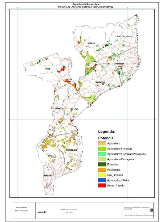 Disponibilidade vs potencial agrário Mapa