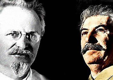 História Trotsky x Stalin: a revolução socialista pensada de formas diferentes. Trotsky acabou sendo derrotado pela aliança feita entre Stalin e outros líderes bolcheviques.