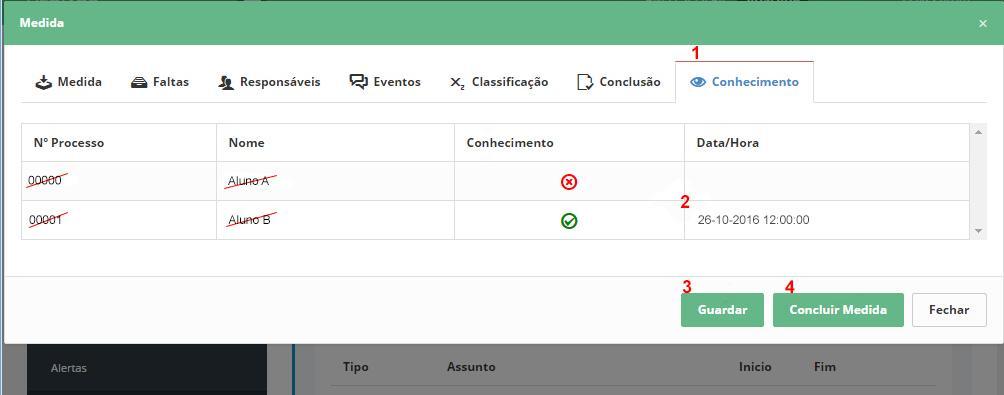 A medida conclui-se após clique no