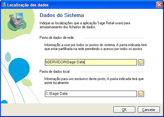 Se for indicada como pasta de rede uma pasta não partilhada, o utilizador será alertado para o facto. Caso se trate de uma instalação monoposto, poder prosseguir confirmando a mensagem.