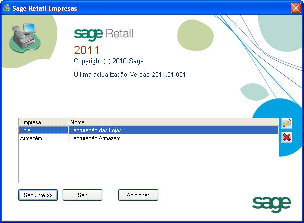 Criação de empresas Multi-empresa / Multi-base de dados O conceito Multi-empresa / Multi-base de dados permite ao utilizador dispor de apenas um Sage Retail instalado na máquina e gerir várias