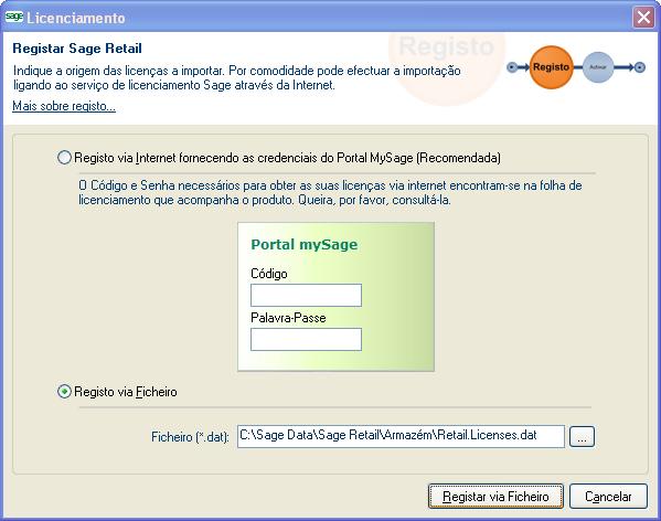 Por ficheiro: indicando localização do