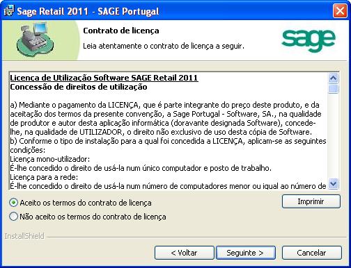 Leia atentamente os termos da licença de utilização e