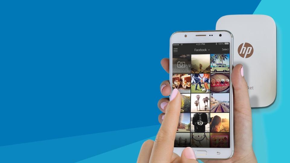 Experiências com a aplicação HP Sprocket Ligue-se às suas redes sociais Imprima fotografias das redes sociais 1. Inicie a sessão nas contas das suas redes sociais 2. Navegue nas galerias de imagens 3.