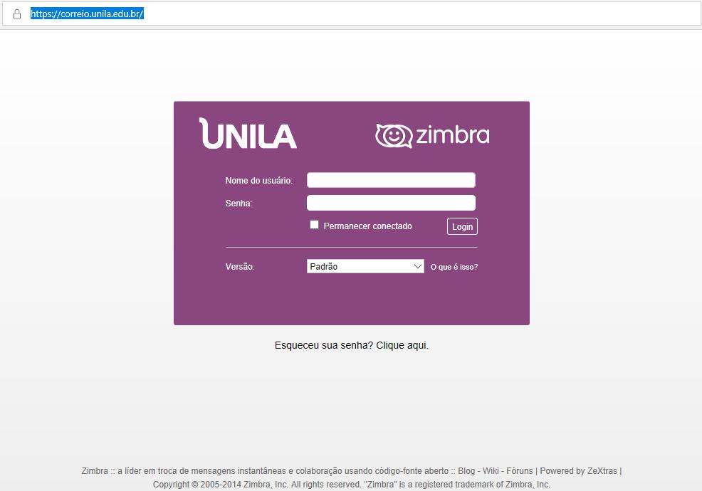 ZIMBRA É o nosso e-mail institucional, nele poderá ter acesso aos e-mails de professores, alunos, dos TAE s (técnicos administrativos) e ainda poder ter contato de alguma parte administrativa da