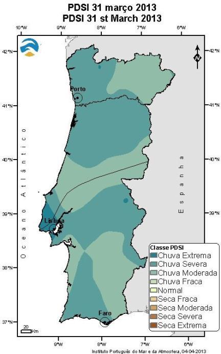 de chuva fraca e de chuva severa.