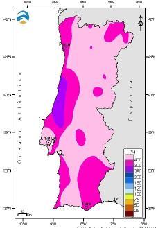 valor normal nas regiões Norte, Centro e Alto Alentejo e