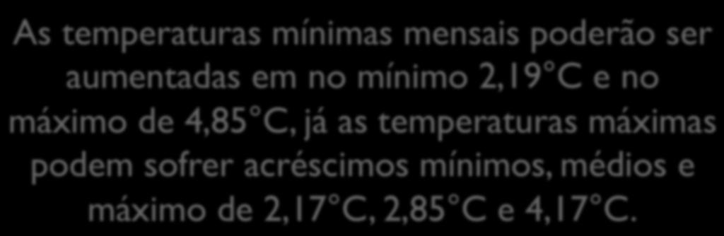 C, já as temperaturas máximas podem sofrer