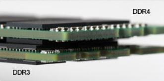 Figura 2. Diferença de espessura Extremidade curvada Os módulos DDR4 apresentam uma borda curva para ajudar na inserção e aliviar a tensão na placa durante a instalação da memória. Figura 3.