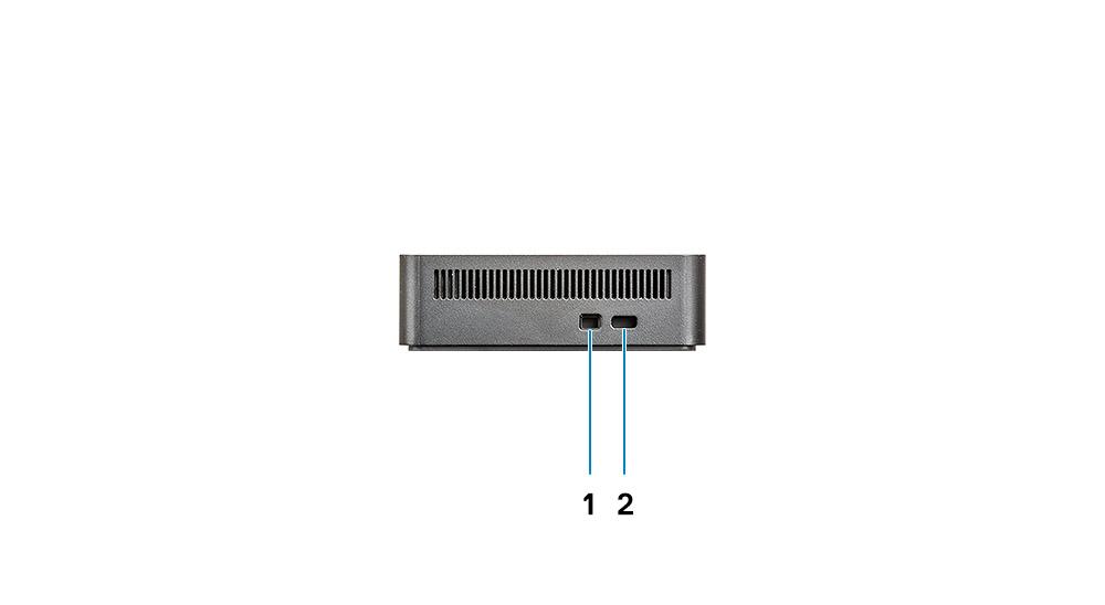 Figura2. Vista frontal 1 USB 3.1 Geração 1/Geração 2 Type-C 2 USB 3.