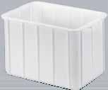 655 x 445 mm caixa higiénica, branco SB-664522-0105-0 caixa higiénica, branco 660 x 450 x 410 mm, 96 litros (600 x 400 x 400 mm no