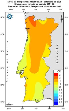 Os valores médios mensais da temperatura máxima variaram entre 20.8 C em Cabo Carvoeiro e 31.