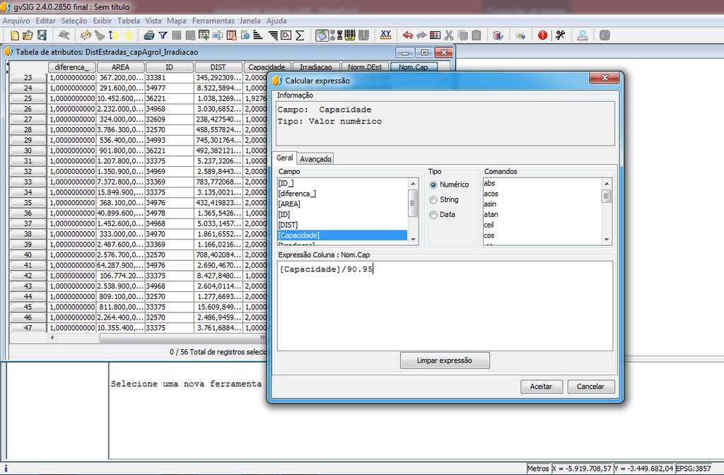 Utilizar a ferramenta calculadora de campos