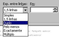 Avanço poderá indicar valores - em centímetros - em Esquerda e Direita para a distância que pretende os parágrafos das margens (direita e esquerda) do texto.