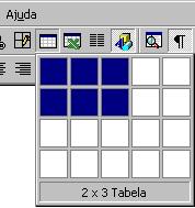 Tabelas A construção de tabelas no Word pode ser efectuada a partir do ícone ferramentas ou através das potencialidades que oferece o menu Tabela.