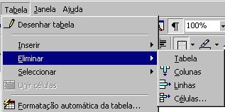 No Word 2000 há possibilidade de inserir colunas à esquerda ou à direita da coluna onde for posicionado o cursor No menu Tabela active Inserir Coluna (à esquerda ou à direita).