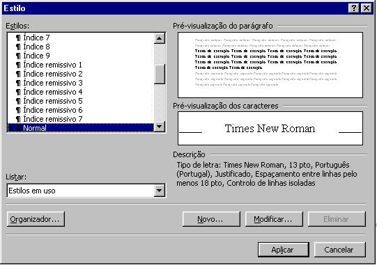 Formatação de parágrafos com estilos A definição de estilos de parágrafos é muito útil quando se trabalha com um documento longo que pode utilizar frequentemente a mesma formatação para diferentes