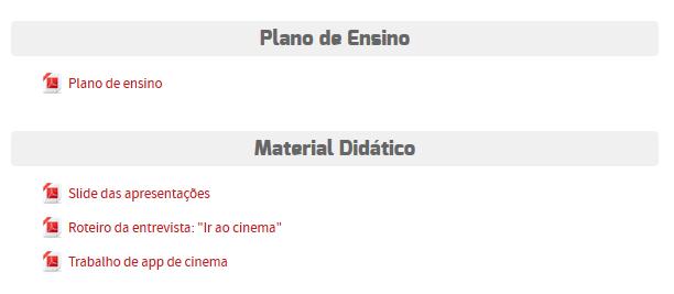 Seção 02: Plano de ensino. Consta o plano de ensino da disciplina.