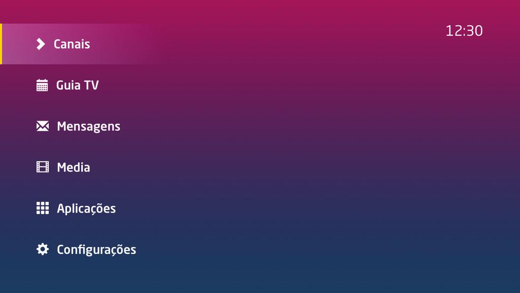 Menu Principal Através do menu principal da ZAP BOX tem acesso às seguintes funcionalidades: Canais onde terá acesso à sua lista de canais, assim como a informação relativa aos programas; Guia TV
