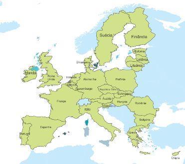 CEE Os 28 países membros Não implica em aderir ao euro automaticamente Euro: 19 países* Usada diariamente por 343 milhões de europeus.