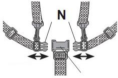 manual de instruções Cinto de segurança Este carrinho tem um sistema de cinto de segurança de 5 pontos.