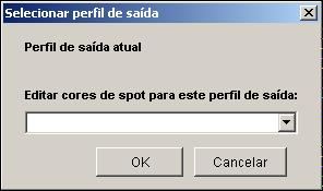 SPOT-ON COM CORES NOMEADAS 26 PARA INICIAR O SPOT-ON 1 Inicie o ColorWise Pro Tools e conecte-se ao Fiery EXP8000. 2 Clique em Spot-On. A caixa de diálogo Selecionar perfil de saída é exibida.