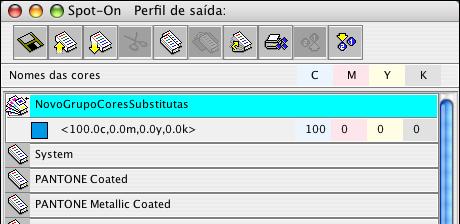 SPOT-ON COM CORES SUBSTITUTAS 42 Definição de valores de cor para a cor substituta Após especificar a cor original a ser substituída, defina os valores CMYK para a cor substituta digitando os valores