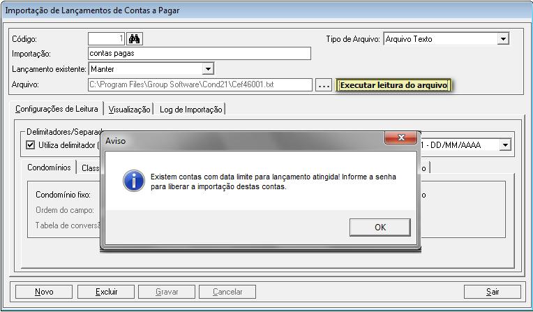 Integração Group Folha e Group Compras (menu Arquivo > Integrações > Integração Group Folha / Integração Group Compras): ambas as integrações com os sistemas Group Folha e Group Compras terão a