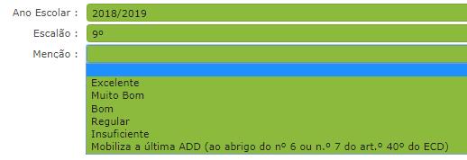 Campo 3.1.1 Data igual ou posterior a 2011; Campos 3.2.1 e 3.2.2 Correspondente ao escalão/índice atuais (mesmo que o docente ainda não esteja a auferir por esse escalão/índice); Campo 3.3.1. Data de cumprimento do último requisito, de entre todos os exigidos na Portaria n.