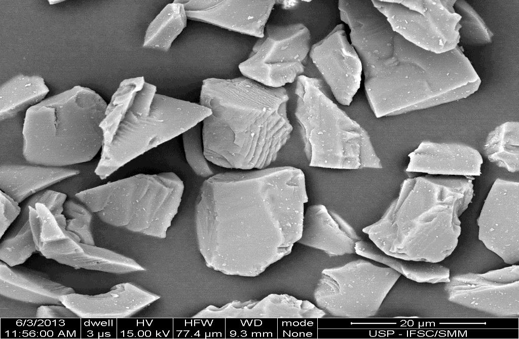 65 Figura 20 Partículas do abrasivo utilizado nos ensaios de micro-abrasão.