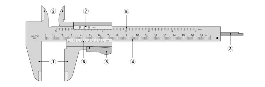 Paquímetro C O paquímetro é um instrumento utilizado para medir dimensões de objetos relativamente pequenos, desde uns poucos centímetros até frações de milímetros, com uma precisão da ordem do