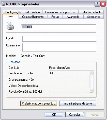 7 - Configurar Tamanho do Papel No Windows XP 1.