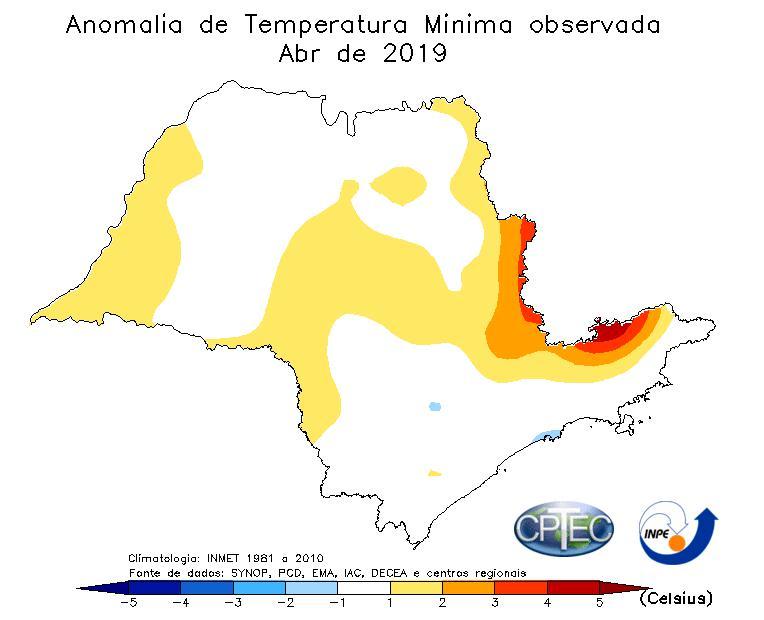 Desta forma, durante a maior parte do tempo, a atuação de uma massa de ar mais seco contribuiu para dias de pouca nebulosidade, sem chuva, com baixos índices de