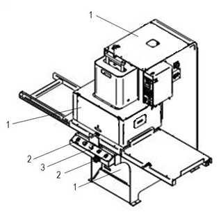 14.2 Quando o dispositivo de transporte do material da máquina for de deslocamento manual para a área de termoconformação, exclui-se a obrigatoriedade do uso do dispositivo de acionamento bimanual,