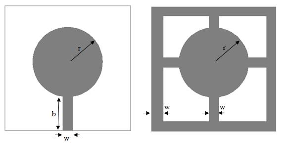 7 a) b) Figura 6. 8 Geometria da antena proposta. a) patch, b) plano de terra.