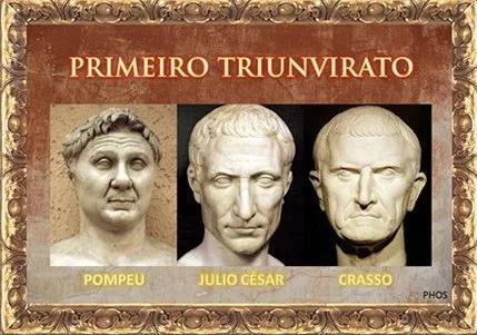 Os triunviratos Com a crise na República, assumem Pompeu, Julio