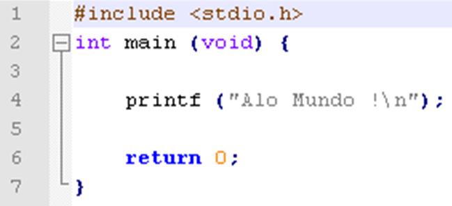 EXEMPLO DE PROGRAMA EM C A função termina com