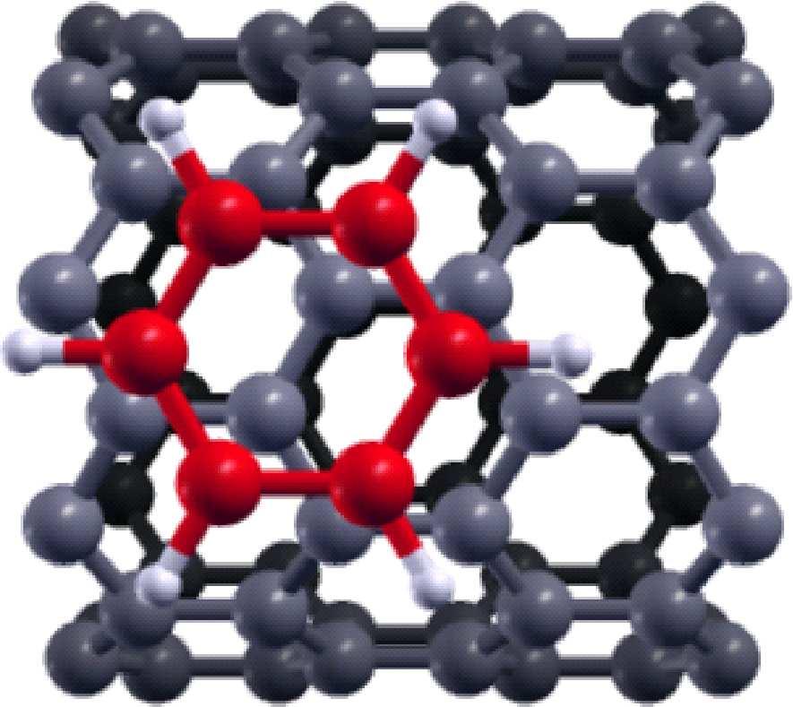 de benzeno no nanotubo de carbono zigzag (9, 0).