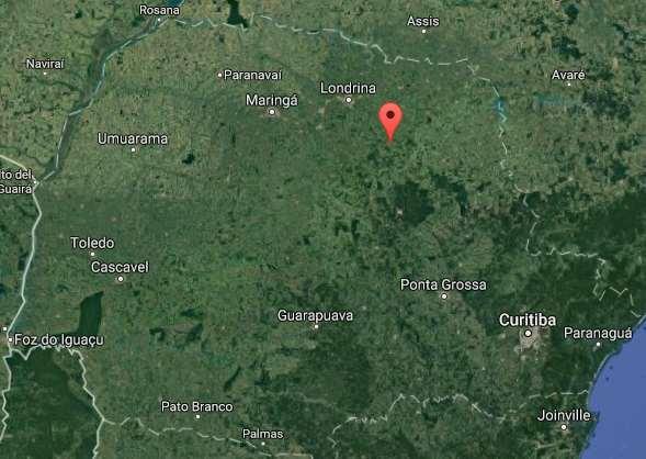 Figura 2 - Posição geográfica do município de São Jerônimo da Serra. Fonte: Adaptação do Google Maps (2017).