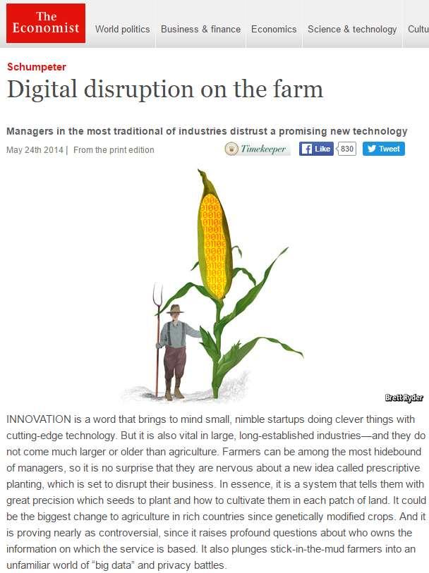 Agricultura Digital Leia matéria completa em: http://www.economist.