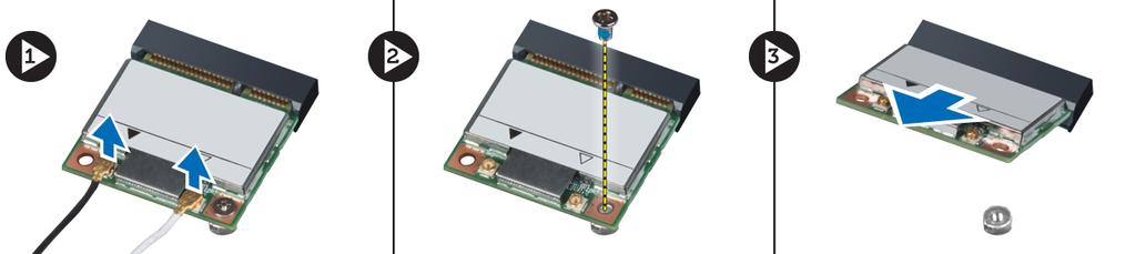 Instalar a tampa da base 1. Deslize e posicione a tampa da base de modo a alinhá-la correctamente com os orifícios dos parafusos no computador. 2.