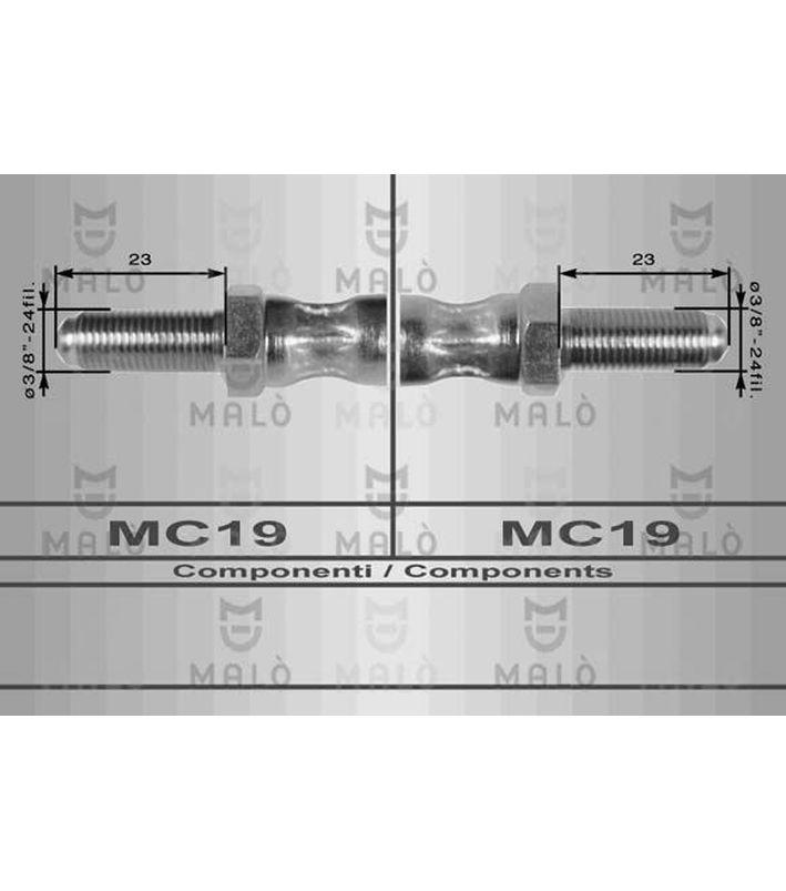 ROVER MINI RT08131 3 38742113-6038742113 TUBO DE TRAVÃO TRÁS LH-RH ROVER GROUP MINI TT APÓS 1969 208mm MC19 - MC19 ROVER MONTEGO F1087-I