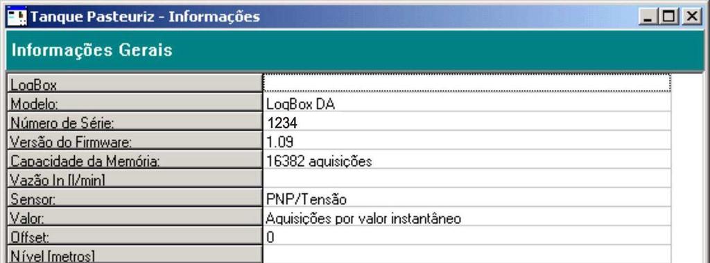 Figura 13 Tabela de aquisições VISUALIZANDO OS DADOS COLETADOS A visualização de dados coletados é sempre feita com o auxílio das janelas Gráfico,