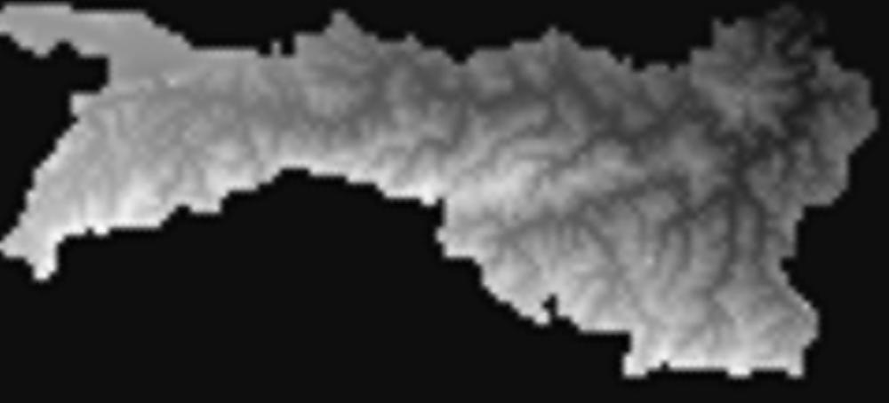 3 - APLICAÇÃO DO MODELO À RIBEIRA DE ALPORTEL A Ribeira de Alportel situa-se no Sotavento Algarvio, 0 km a Noroeste de Tavira. O modelo digital do relevo desta bacia é apresentado na Figura 5. 500.