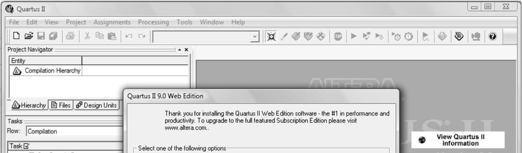 Figura 2.1 - Janela principal do software Quartus II.