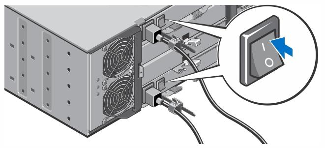 Ligar o sistema Figura 6. Ligar o sistema Vire a chave liga/desliga, localizada na parte traseira do sistema, para a posição On (ligada). O LED de alimentação acenderá.